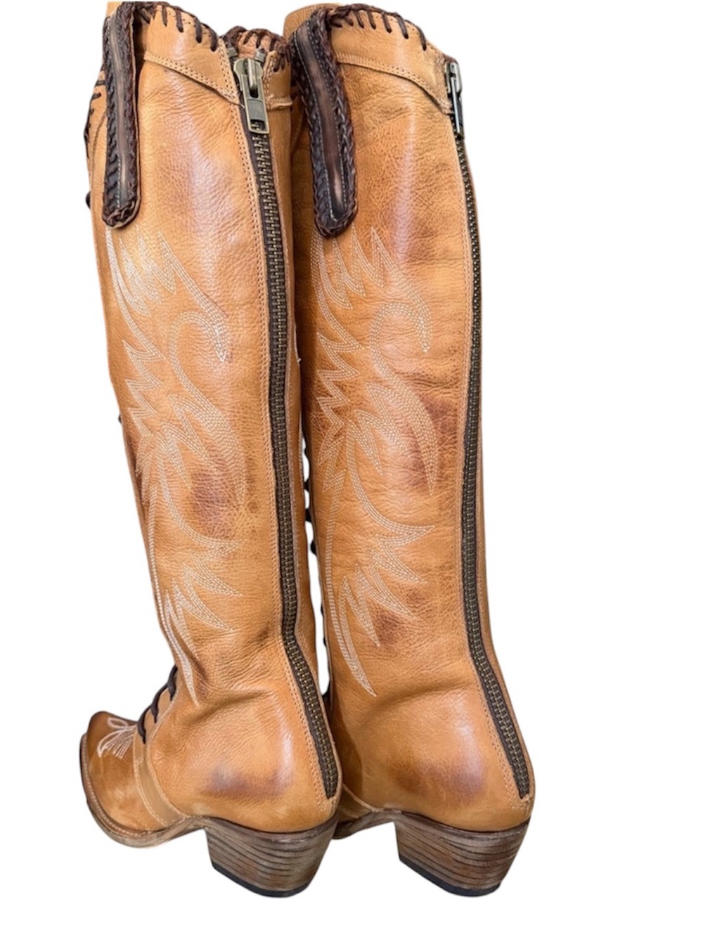Freebird Wilder - Tall Tan Leather Lace-Up Western Boots, Never Worn, Size 7. - Picture 5 of 7